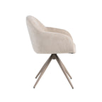 Eetkamerstoel Fiby - Naturel - Elite - Taupe Metalen Frame