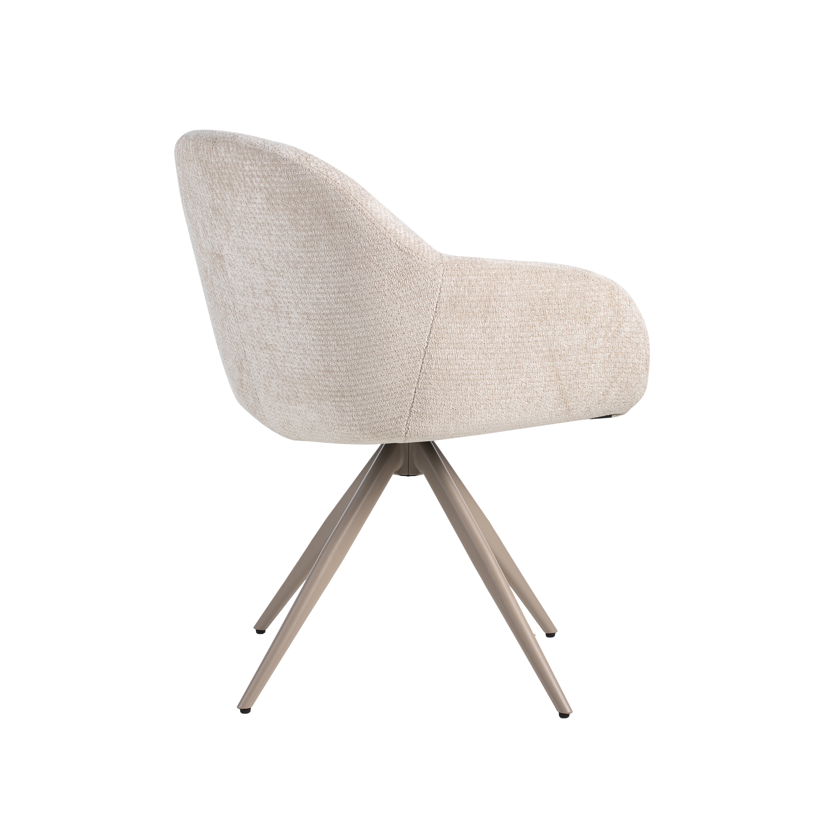 Eetkamerstoel Fiby - Naturel - Elite - Taupe Metalen Frame