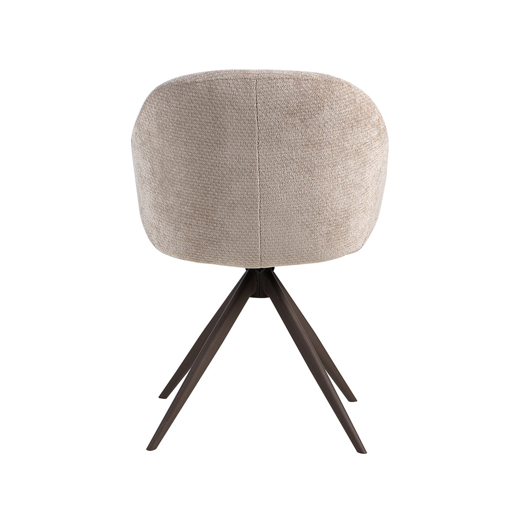 Eetkamerstoel Fiby - Clay - Chenille - Brons Metalen Frame