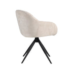 Eetkamerstoel Fiby - Naturel - Elite - Zwart Metalen Frame