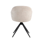 Eetkamerstoel Fiby - Naturel - Chenille - Zwart Metalen Frame