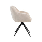 Eetkamerstoel Esma - Naturel - Elite - Zwart Metalen Frame