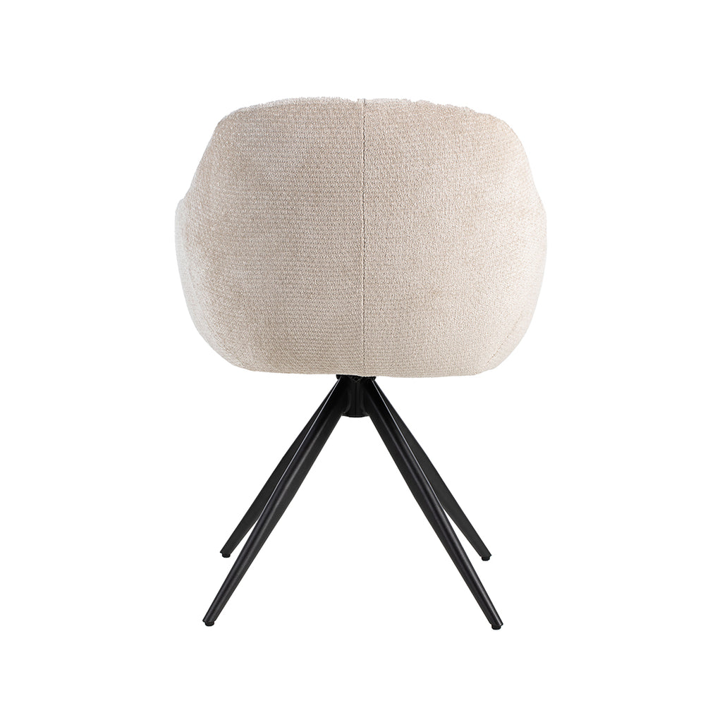 Eetkamerstoel Esma - Naturel - Elite - Zwart Metalen Frame