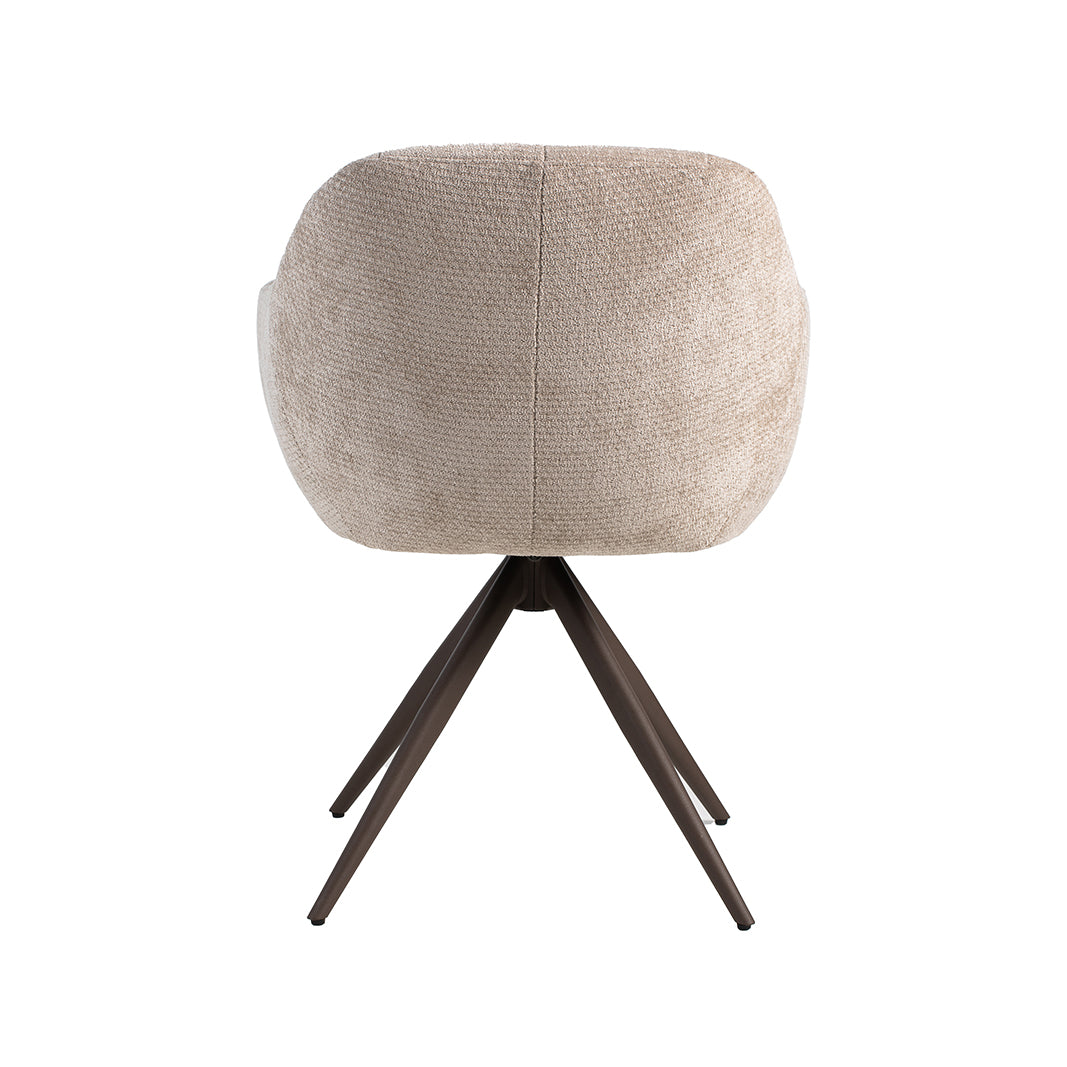 Eetkamerstoel Esma - Clay - Chenille - Brons Metalen Frame
