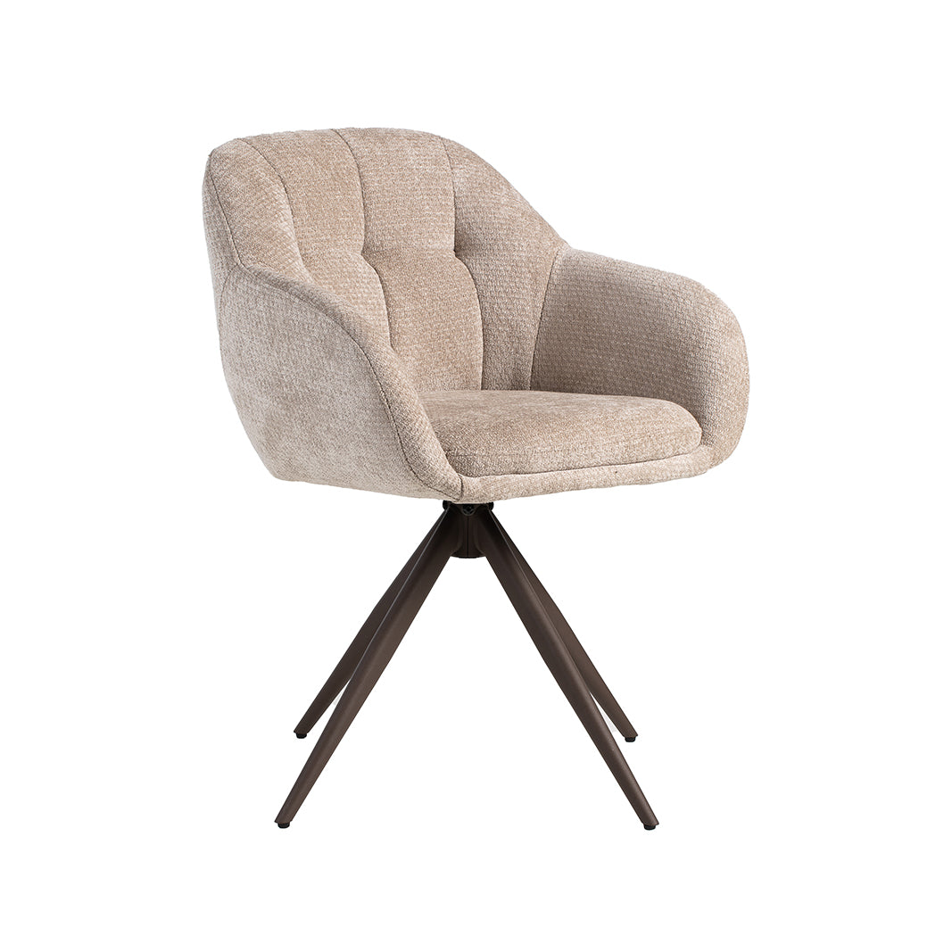 Eetkamerstoel Esma - Clay - Chenille - Brons Metalen Frame