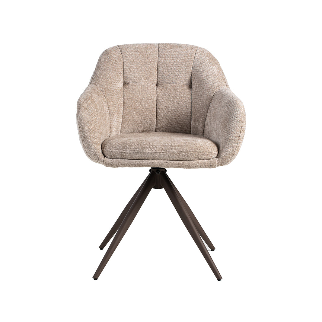 Eetkamerstoel Esma - Clay - Chenille - Brons Metalen Frame