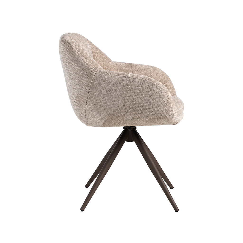 Eetkamerstoel Esma - Clay - Chenille - Brons Metalen Frame