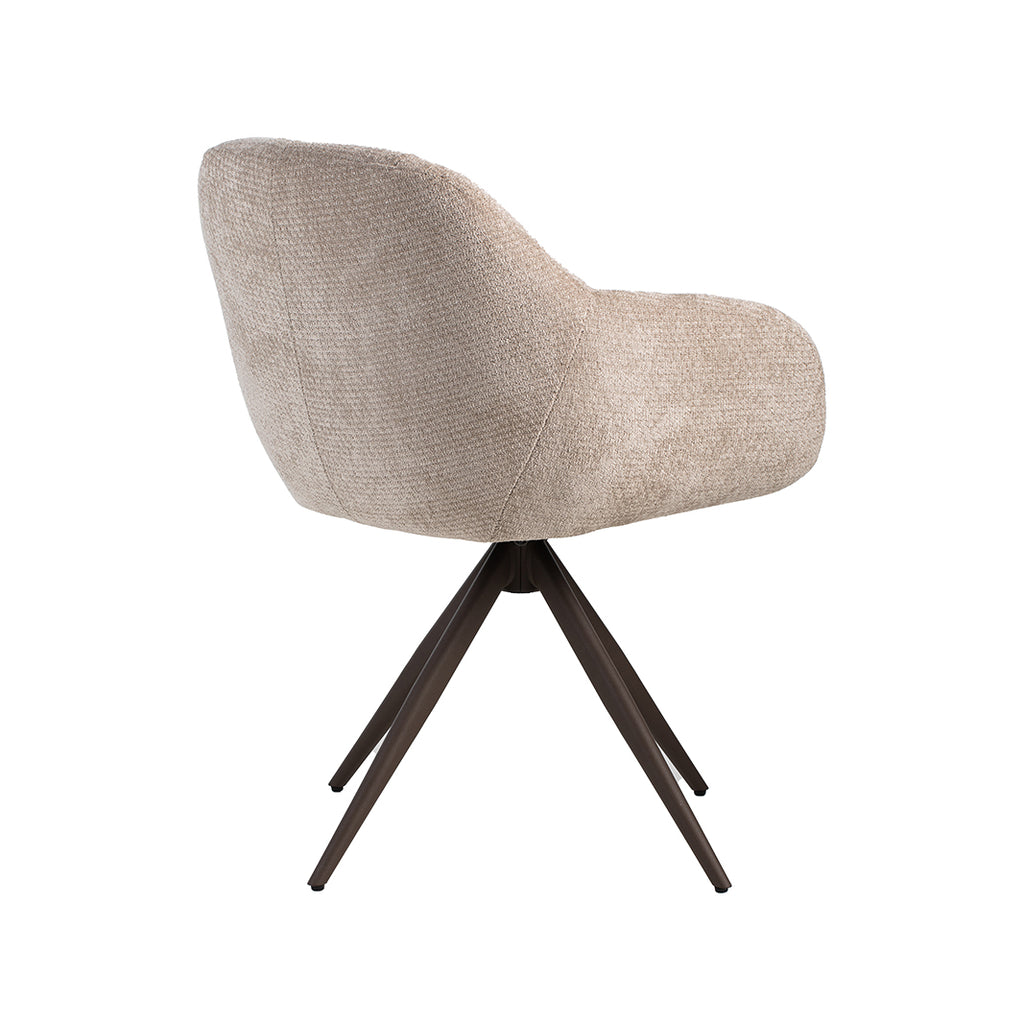 Eetkamerstoel Esma - Clay - Chenille - Brons Metalen Frame