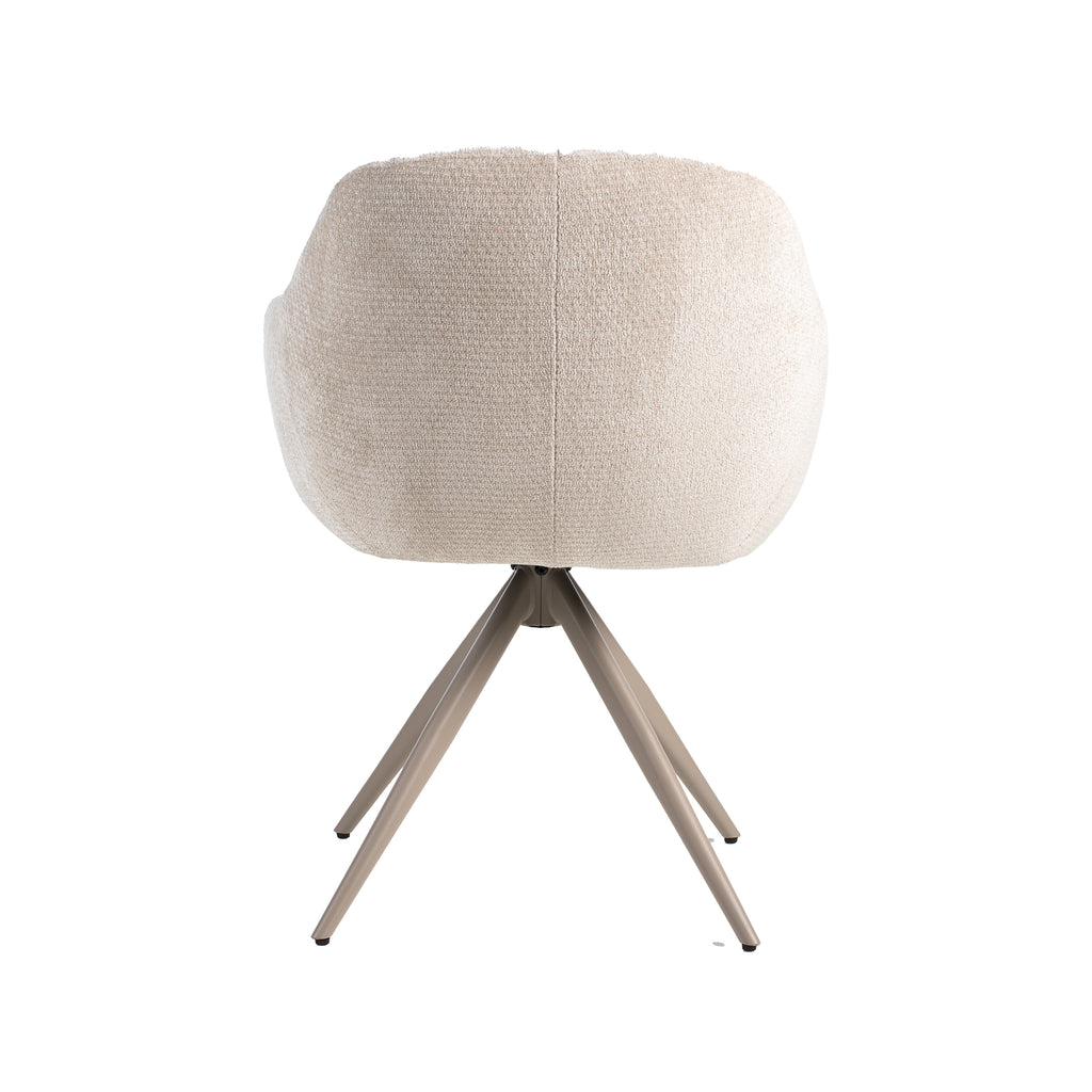 Eetkamerstoel Esma - Naturel - Elite - Taupe Metalen Frame