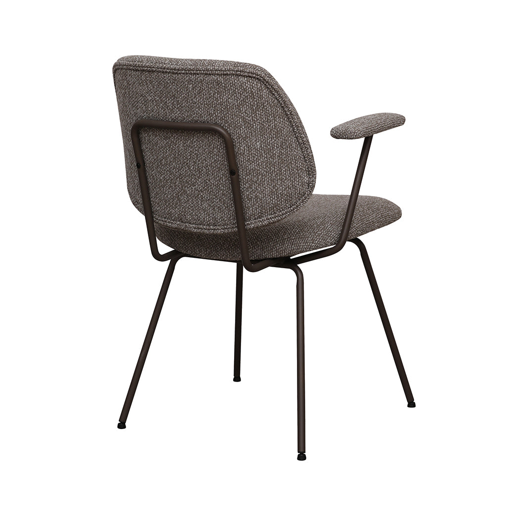 Eetkamerstoel Loreto - Mushroom - Royal Boucle - Brons Metalen Frame