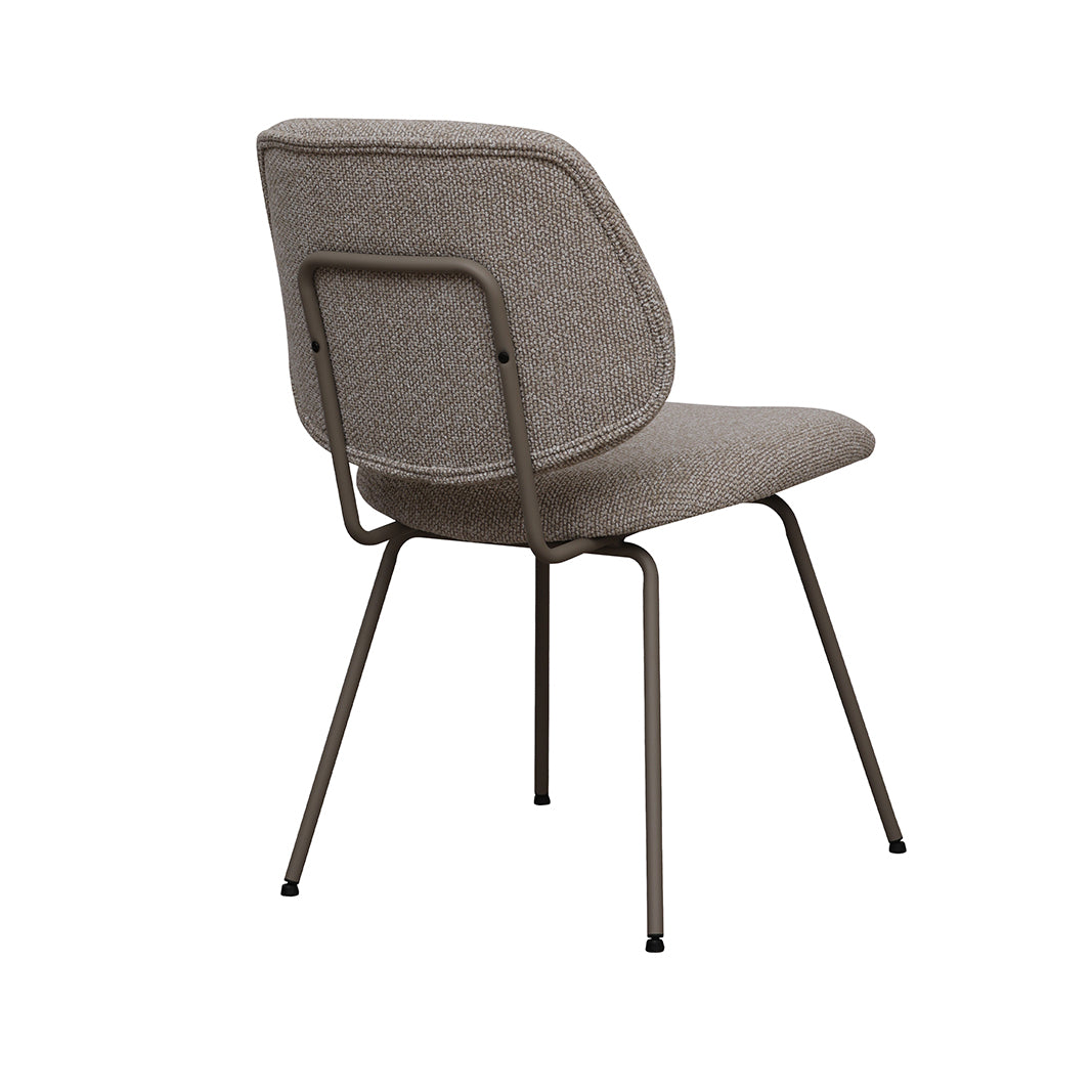 Eetkamerstoel Ravenna - Naturel - Royal Boucle - Taupe Metalen Frame