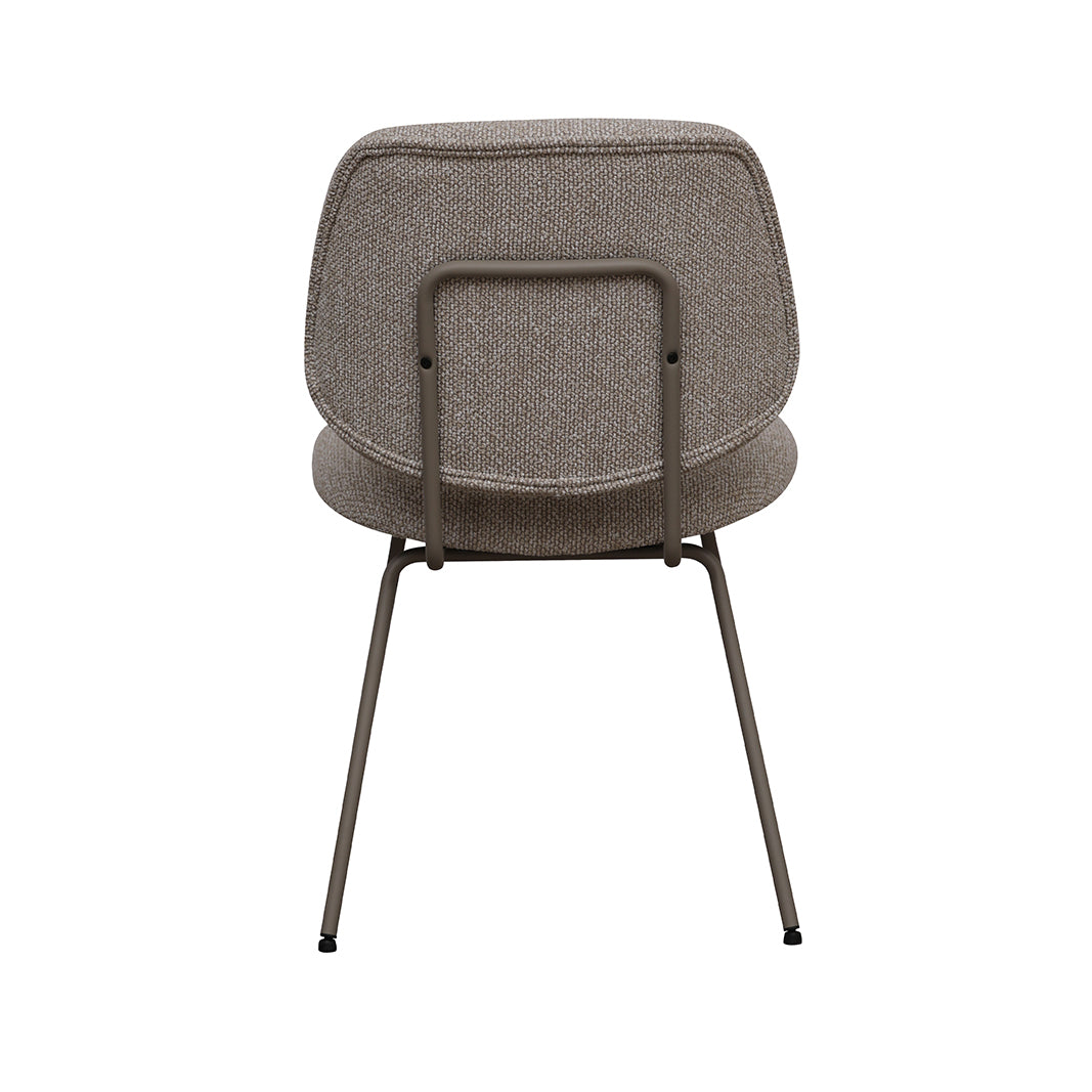 Eetkamerstoel Ravenna - Naturel - Royal Boucle - Taupe Metalen Frame
