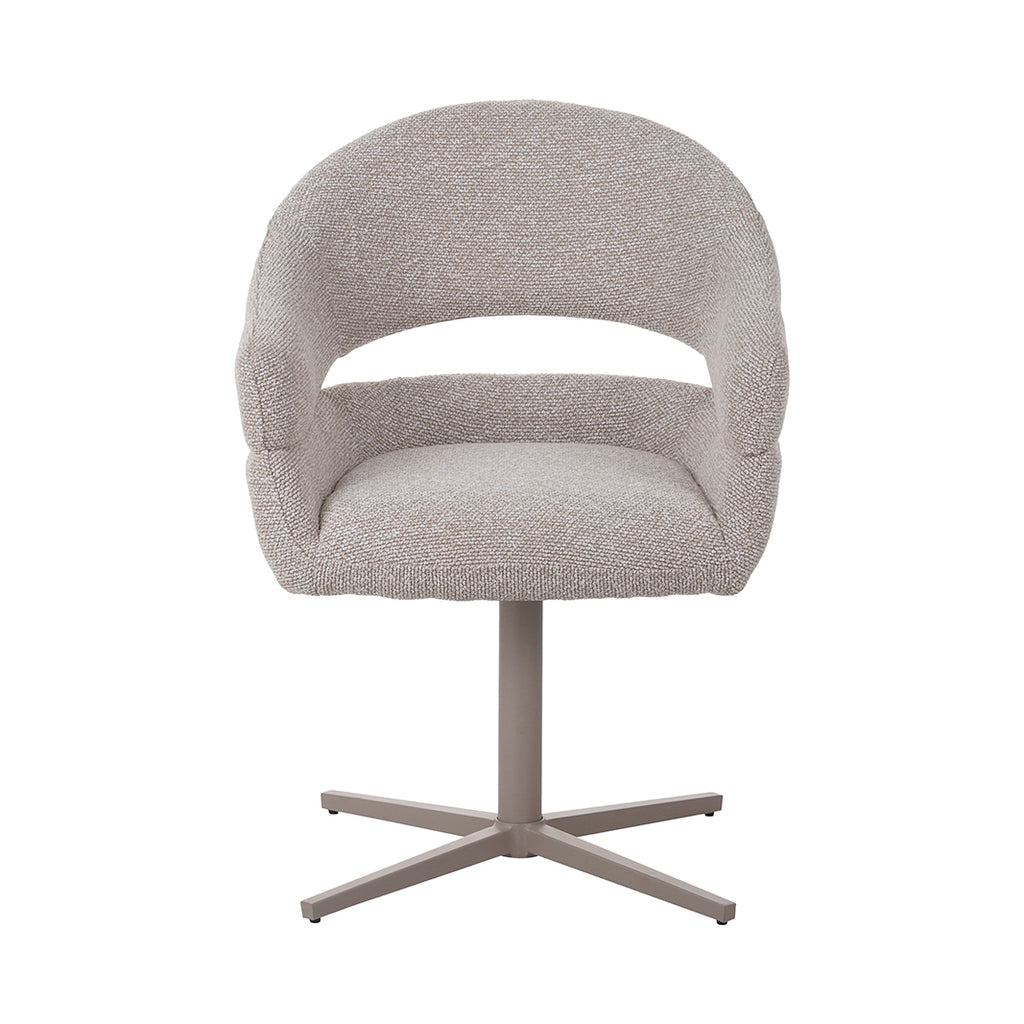 Eetkamerstoel Donna - Naturel - Royal Boucle - Taupe Metalen Frame