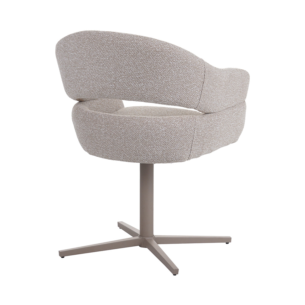 Eetkamerstoel Donna - Naturel - Royal Boucle - Taupe Metalen Frame