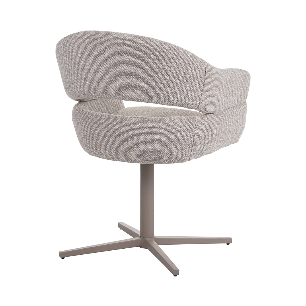 Eetkamerstoel Donna - Naturel - Royal Boucle - Taupe Metalen Frame