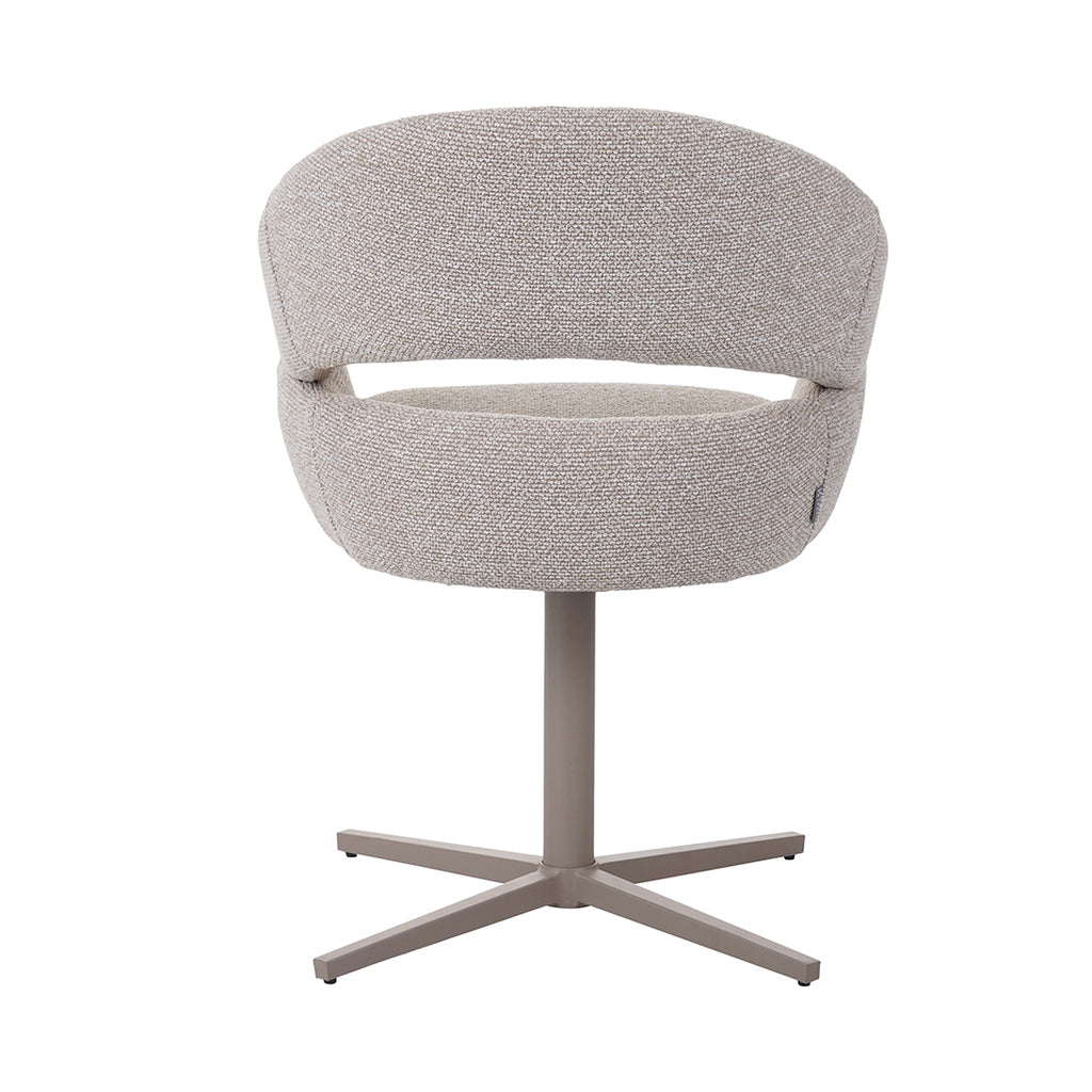 Eetkamerstoel Donna - Naturel - Royal Boucle - Taupe Metalen Frame