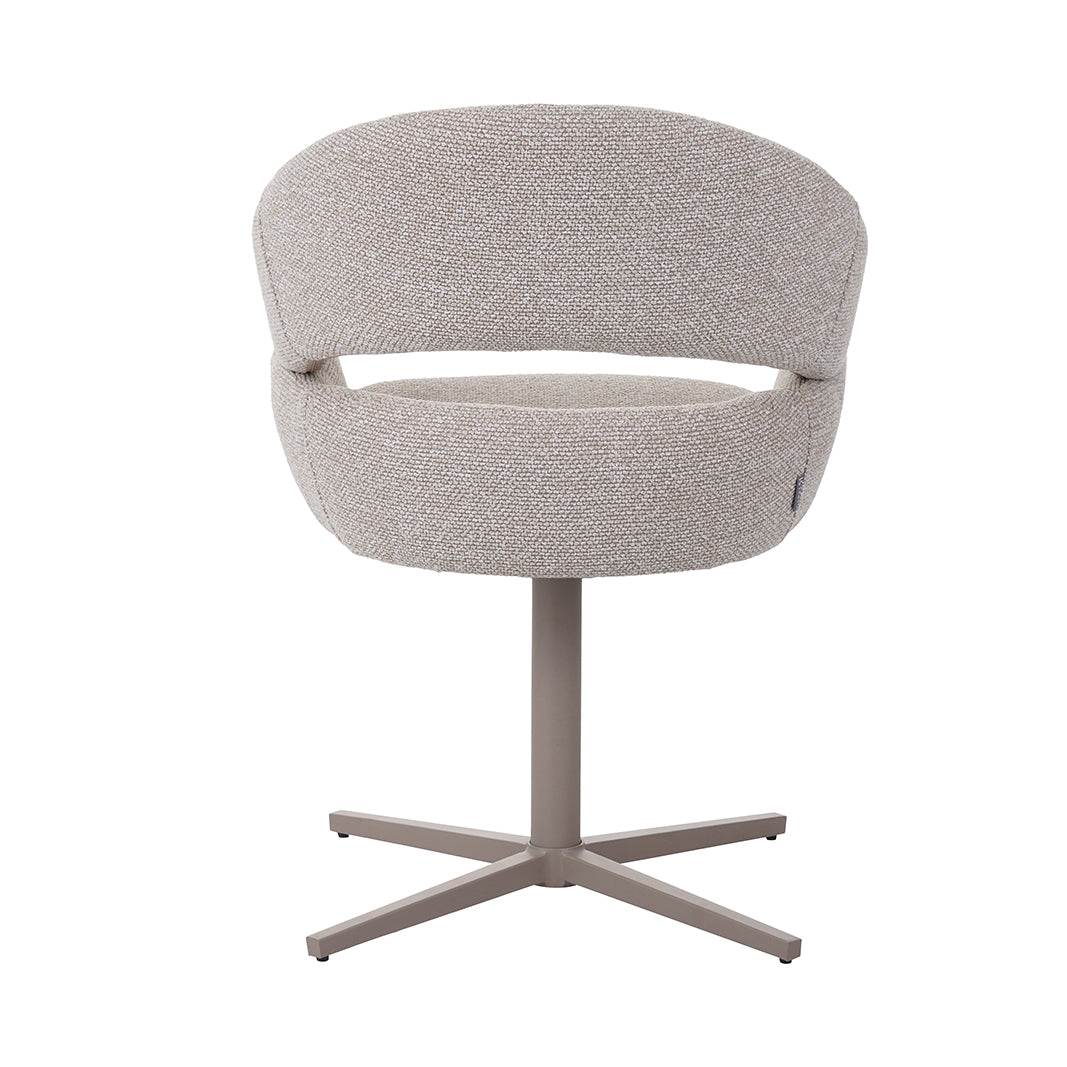 Eetkamerstoel Donna - Naturel - Royal Boucle - Taupe Metalen Frame