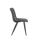Eetkamerstoel Noor - Antraciet - Micro Suede - Zwart Metalen Frame