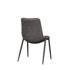 Eetkamerstoel Noor - Antraciet - Micro Suede - Zwart Metalen Frame