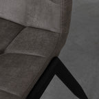 Eetkamerstoel Noor - Antraciet - Micro Suede - Zwart Metalen Frame