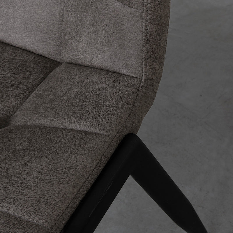 Eetkamerstoel Noor - Antraciet - Micro Suede - Zwart Metalen Frame