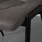 Eetkamerstoel Noor - Antraciet - Micro Suede - Zwart Metalen Frame