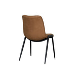 Eetkamerstoel Noor - Cognac - Micro Suede - Zwart Metalen Frame