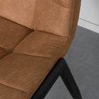 Eetkamerstoel Noor - Cognac - Micro Suede - Zwart Metalen Frame