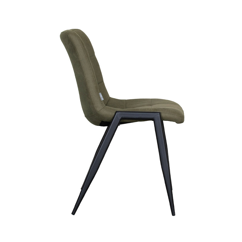 Eetkamerstoel Noor - Moss - Micro Suede - Zwart Metalen Frame