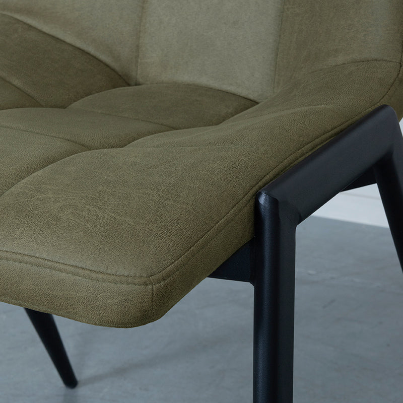 Eetkamerstoel Noor - Moss - Micro Suede - Zwart Metalen Frame