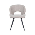 Eetkamerstoel Sakura - Naturel - Boucle - Zwart Metalen Frame
