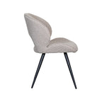 Eetkamerstoel Sakura - Naturel - Boucle - Zwart Metalen Frame