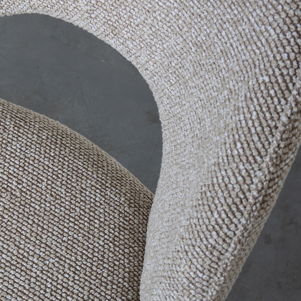 Eetkamerstoel Sakura - Naturel - Boucle - Zwart Metalen Frame
