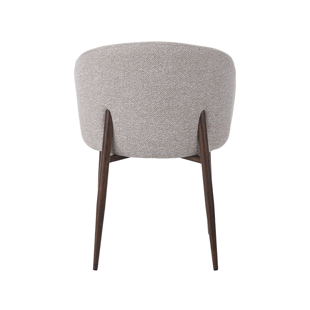 Eetkamerstoel Yuki - Naturel - Boucle - Walnoot Houten Frame