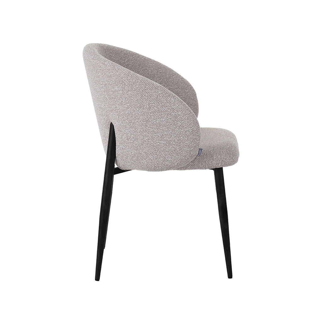 Eetkamerstoel Yuki - Naturel - Royal Boucle - Taupe Metalen Frame