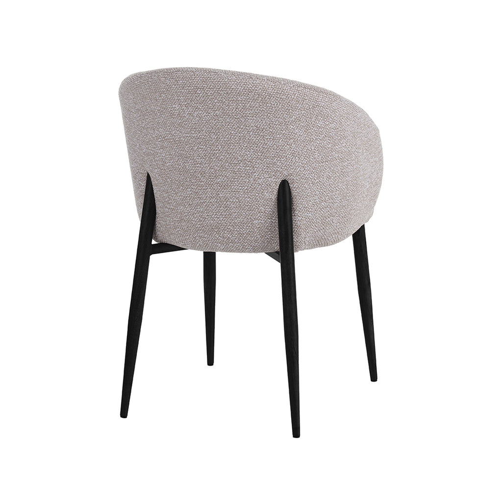 Eetkamerstoel Yuki - Naturel - Royal Boucle - Taupe Metalen Frame