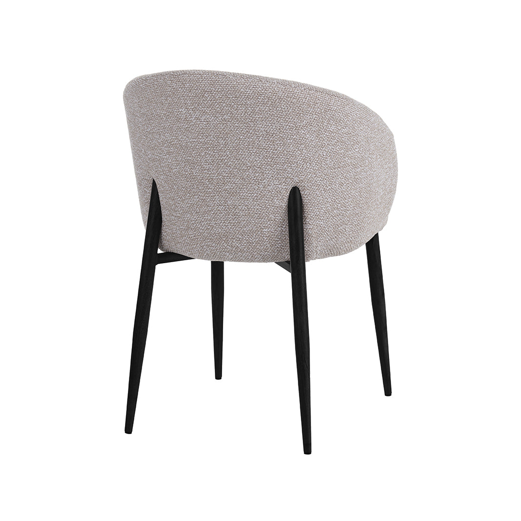 Eetkamerstoel Yuki - Naturel - Royal Boucle - Taupe Metalen Frame