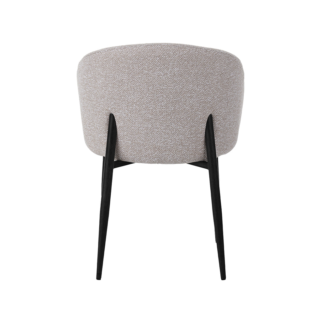 Eetkamerstoel Yuki - Naturel - Royal Boucle - Taupe Metalen Frame