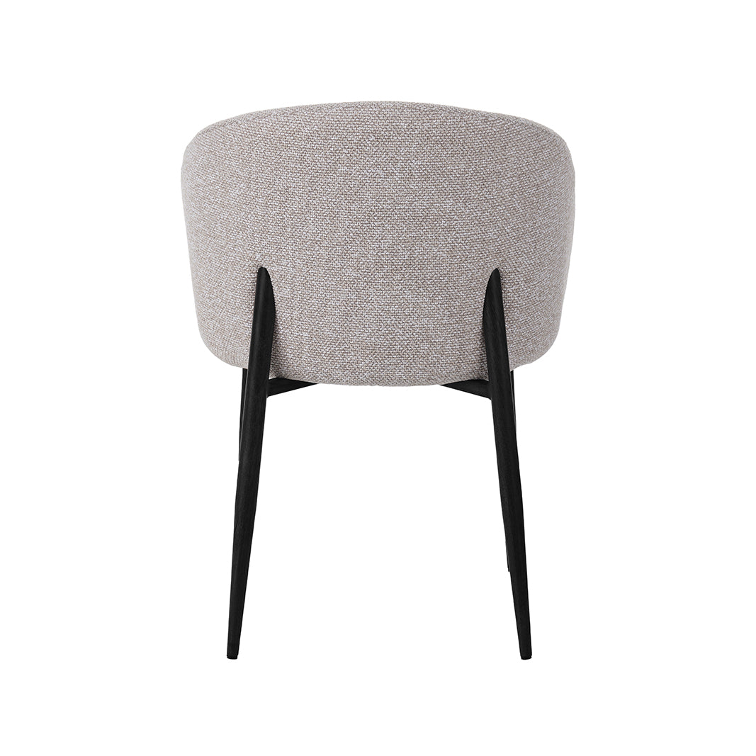 Eetkamerstoel Yuki - Naturel - Royal Boucle - Taupe Metalen Frame