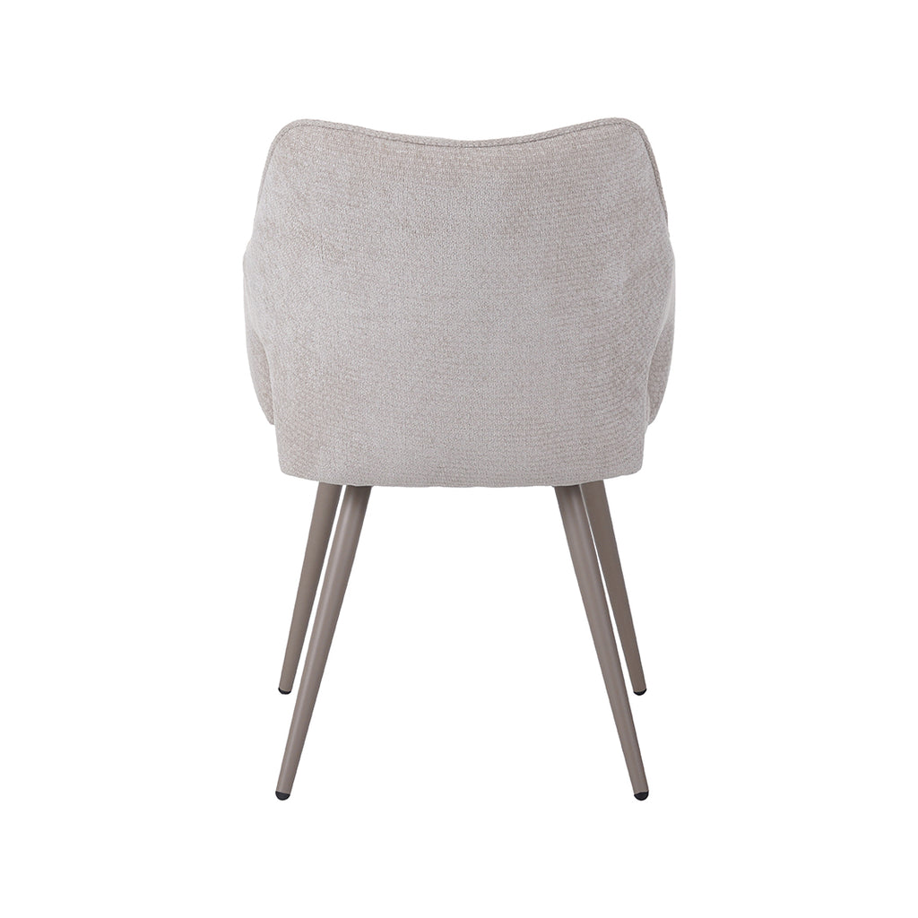 Eetkamerstoel Stan - Naturel - - Taupe Metalen Frame