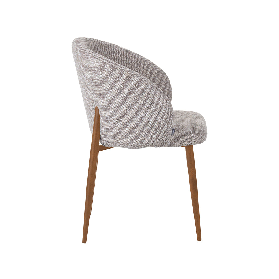 Eetkamerstoel Yuki - Naturel - Royal Boucle - Naturel Houtlook Frame