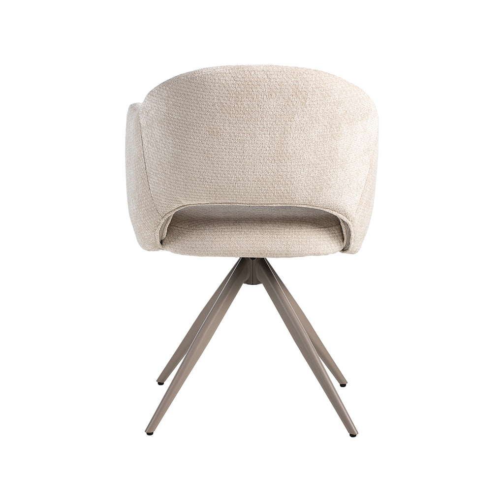 Eetkamerstoel Lela - Naturel - Elite - Taupe Metalen Frame