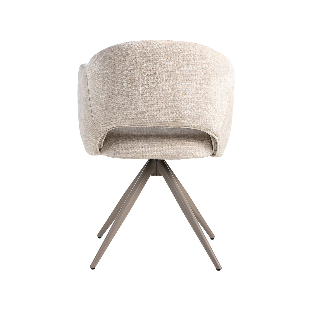 Eetkamerstoel Lela - Naturel - Elite - Taupe Metalen Frame