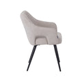 Eetkamerstoel Stan - Naturel - Elite - Zwart Metalen Frame
