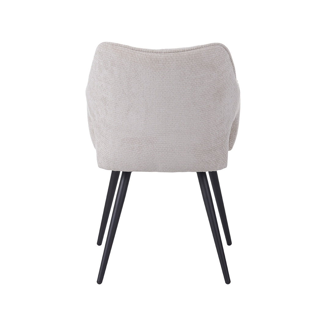 Eetkamerstoel Stan - Naturel - Elite - Zwart Metalen Frame