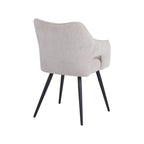 Eetkamerstoel Stan - Naturel - Chenille - Zwart Metalen Frame
