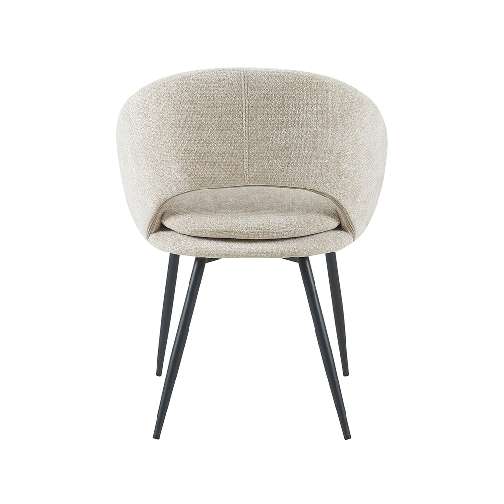 Eetkamerstoel Zohra - Naturel - Elite - Zwart Metalen Frame