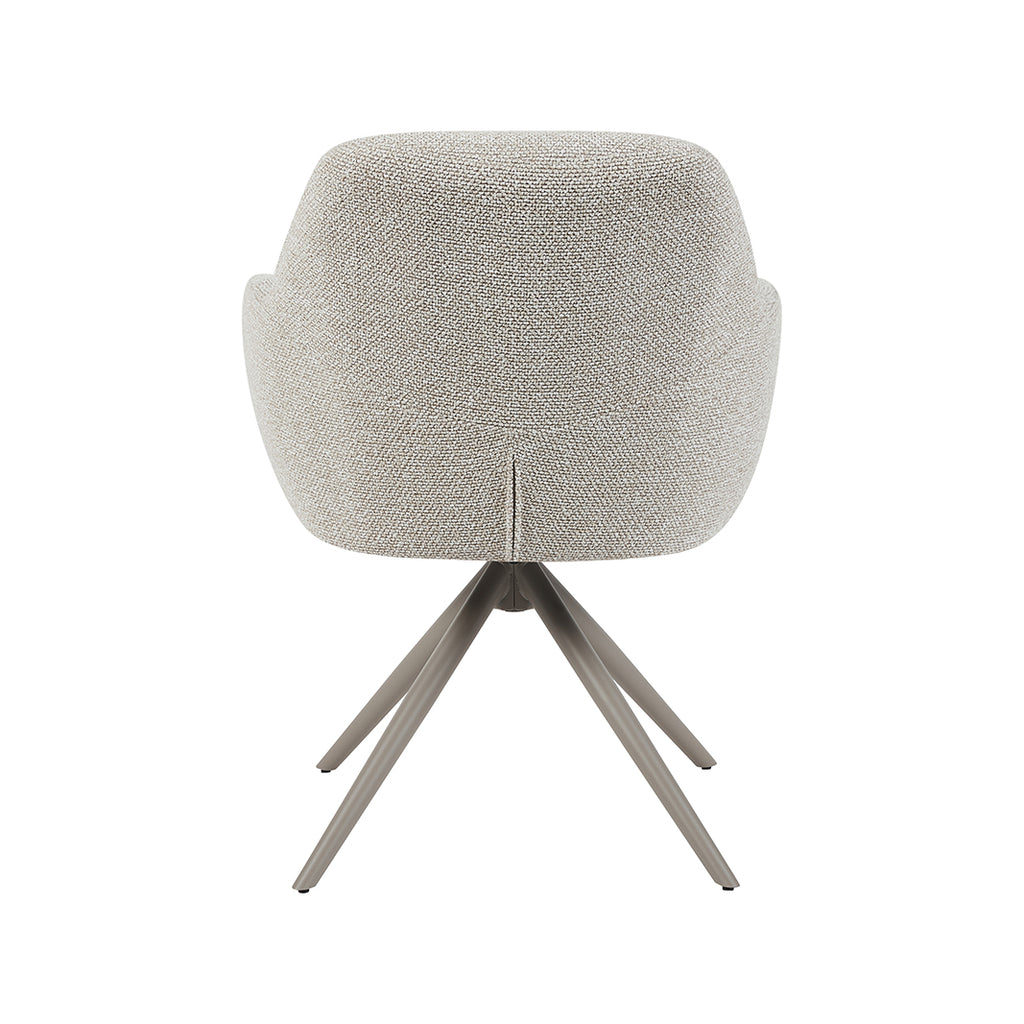 Eetkamerstoel Sayuri - Naturel - Boucle - Taupe Metalen Frame