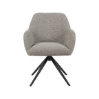 Eetkamerstoel Sayuri - Mushroom - Royal Boucle - Zwart Metalen Frame