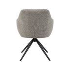 Eetkamerstoel Sayuri - Mushroom - Royal Boucle - Zwart Metalen Frame